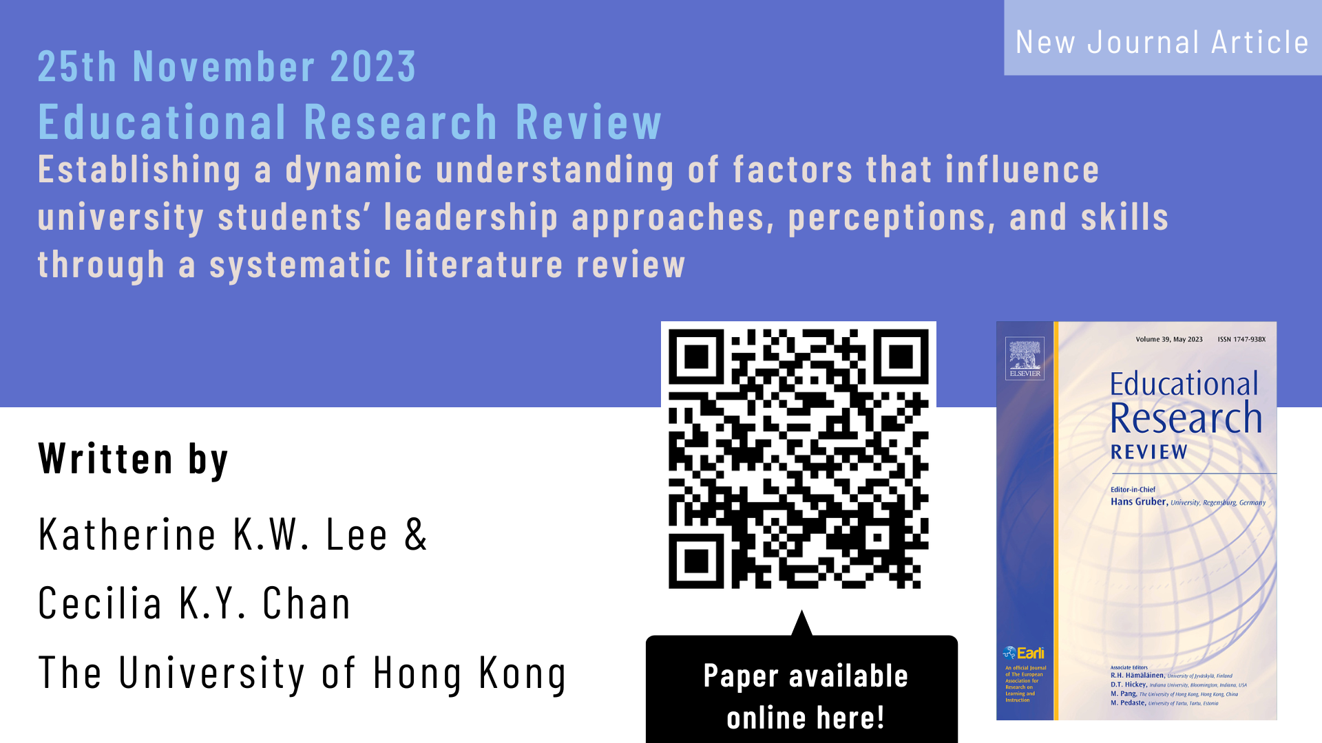 19th October 2023 – New paper published in Educational Research Review