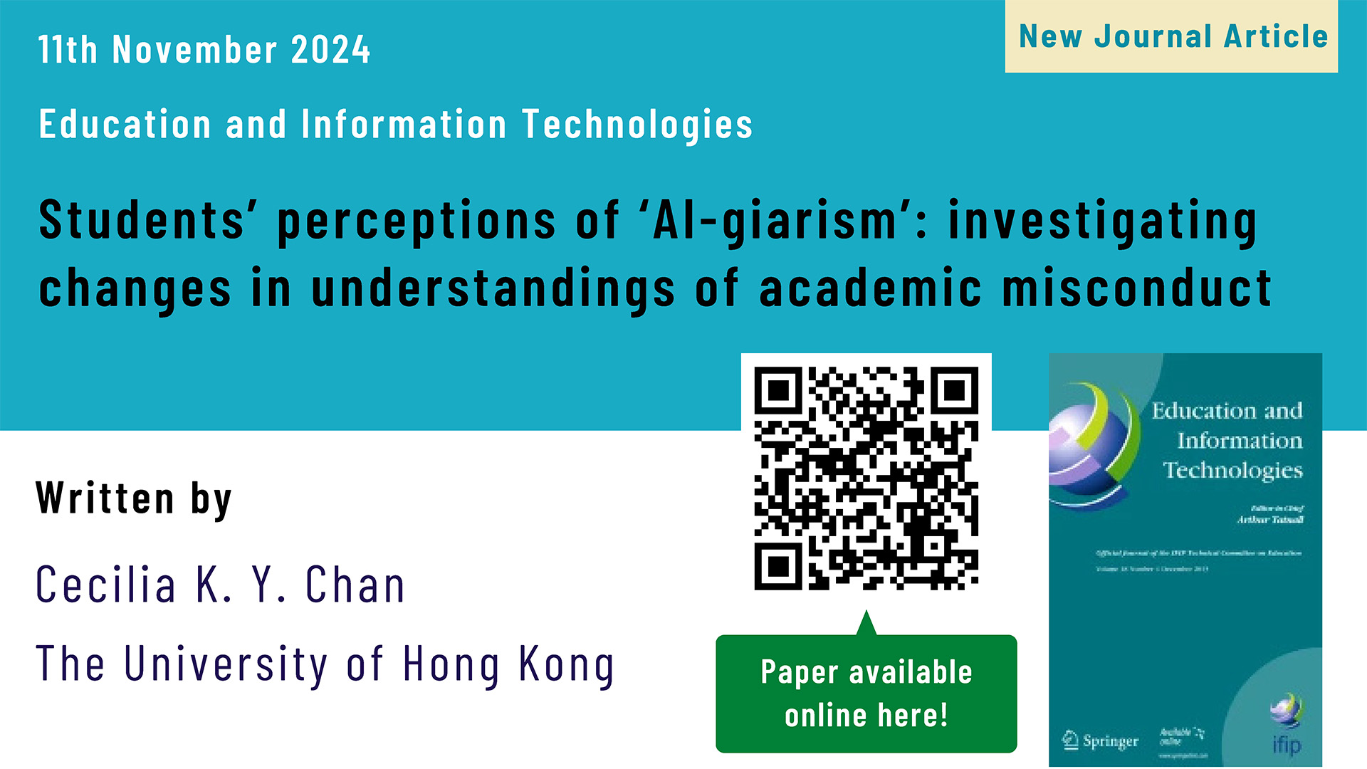 11th November 2024 –  New paper published in Education and Information Technologies